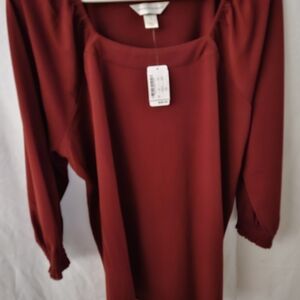 Christopher & Banks Burgundy Blouse